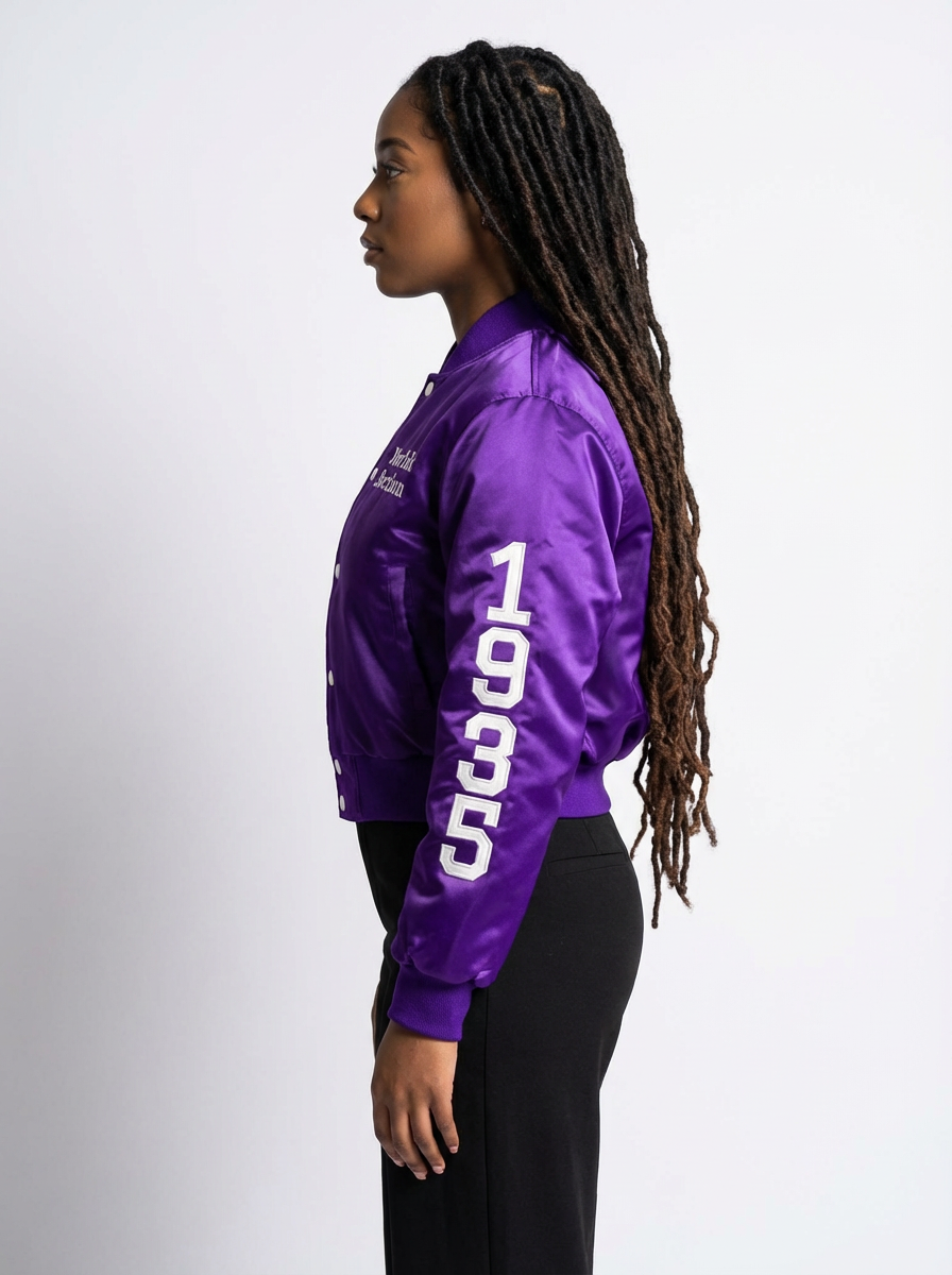 NCNW SATIN  CROPPED BOMBER JACKETS