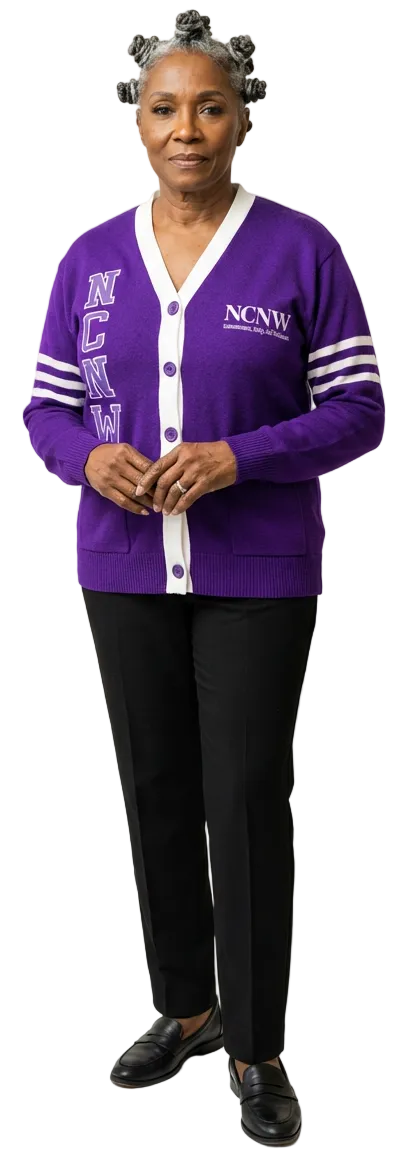 NCNW EMBROIDERED VARSITY SWEATERS