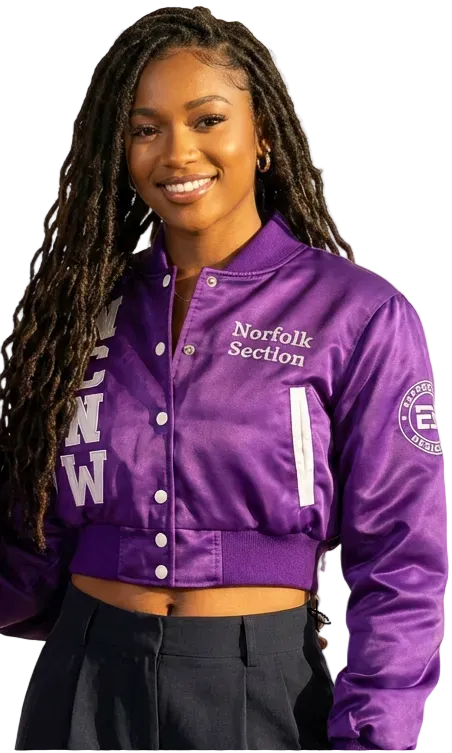 NCNW SATIN  CROPPED BOMBER JACKETS